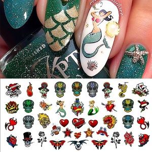 💌BO/GO$6 Tattoo Rockabilly Nail Decals
